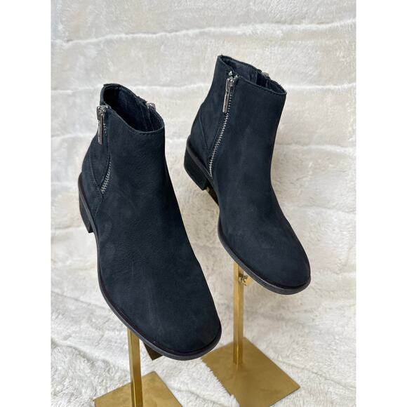Lucky Brand Baelee Boot 5 M Suede Leather Stacked Heel Biker Festival Ankle Boot - Picture 2 of 6